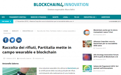 Articolo di blockchain4innovation sulla raccolta dei rifiuti